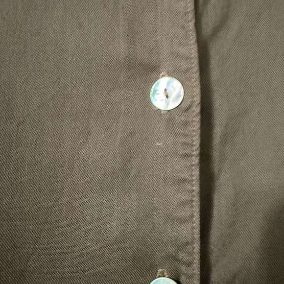 Bryn Walker 100% Tencel Button Up Long Sleeve Shirt Women Medium Brown - Picture 4 of 7